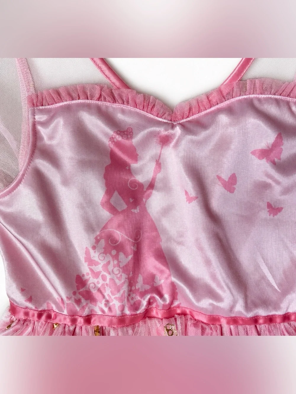 Wicked Paul Tazewell Pink Butterfly Tulle Dress Girls M 8